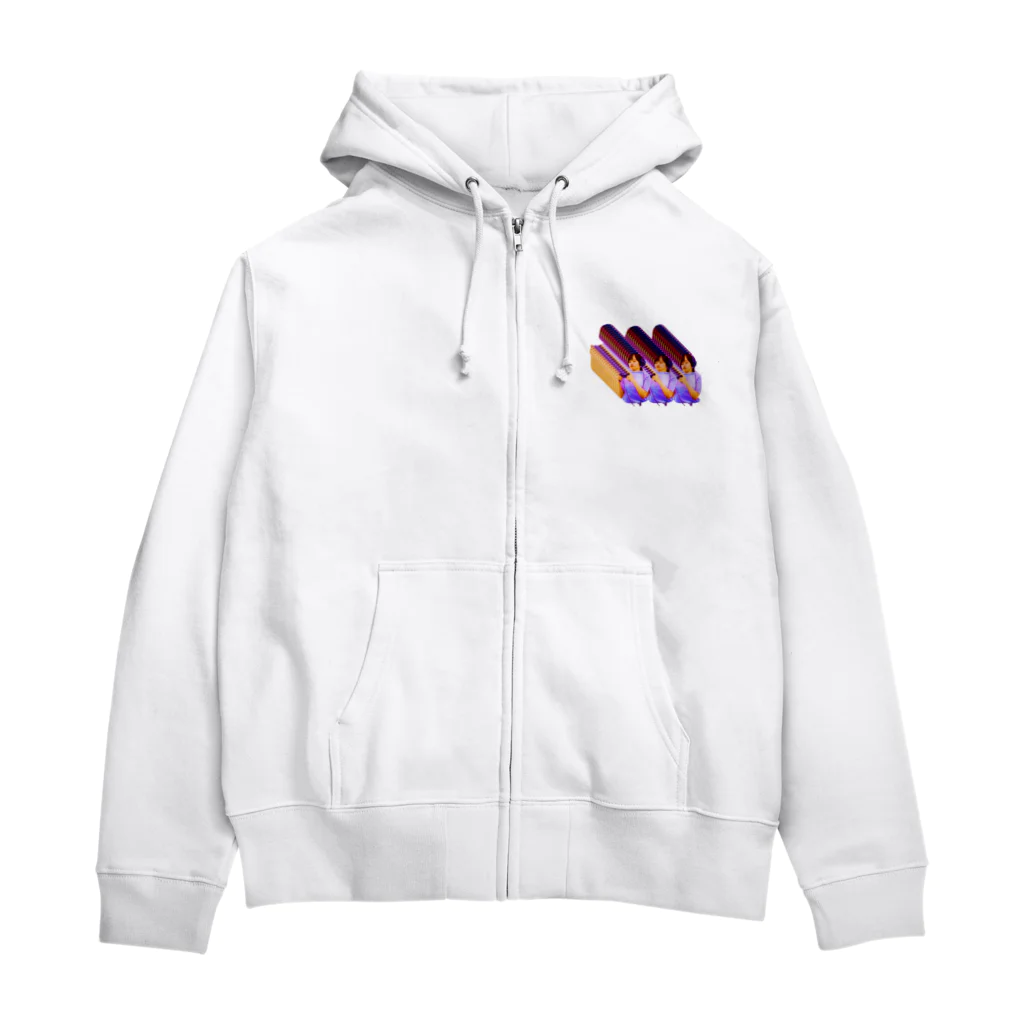 Gregge Southerd #suzuri店のバグヘッドホン女性 Zip Hoodie