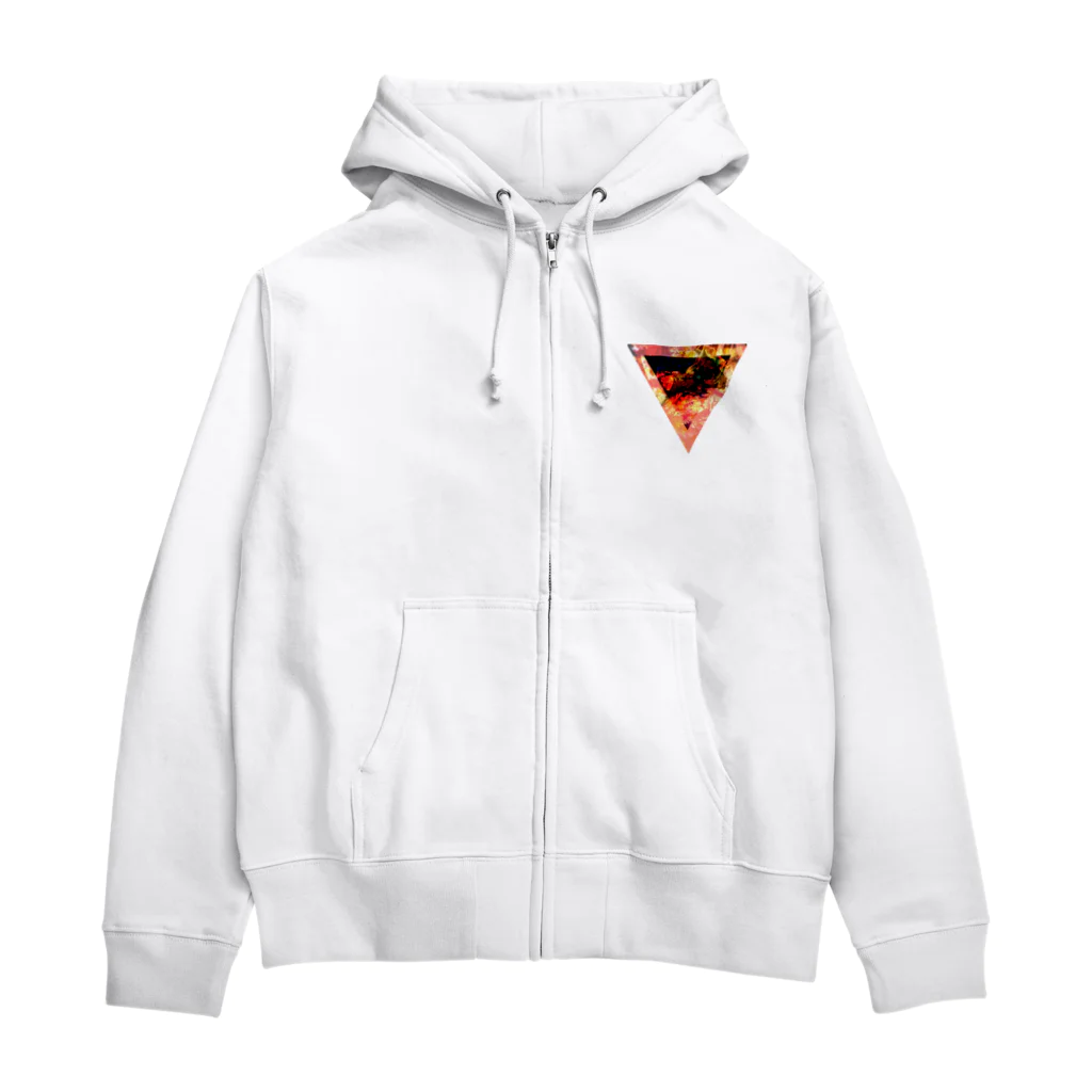 【三角形の穴】の▼3【逆三角形の穴】 Zip Hoodie