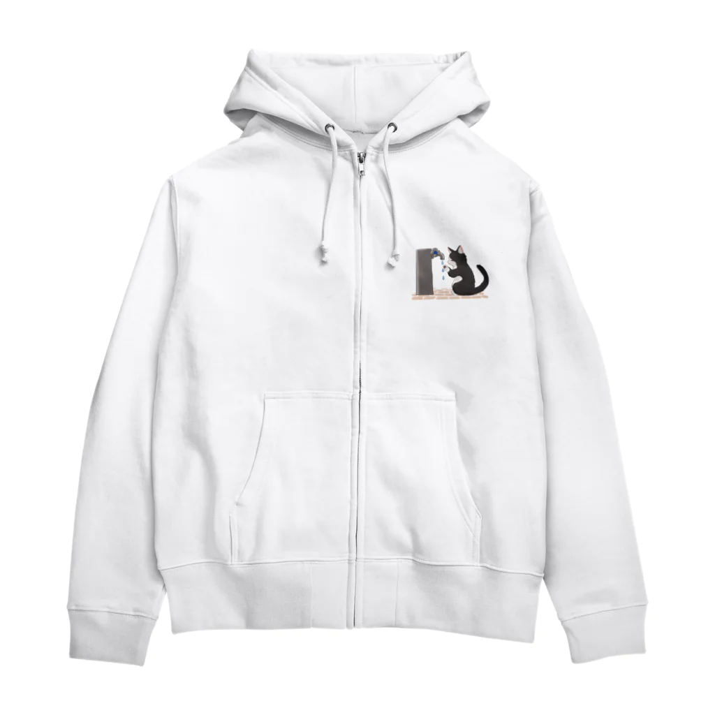 #保護猫カフェひだまり号の手洗い猫 Zip Hoodie