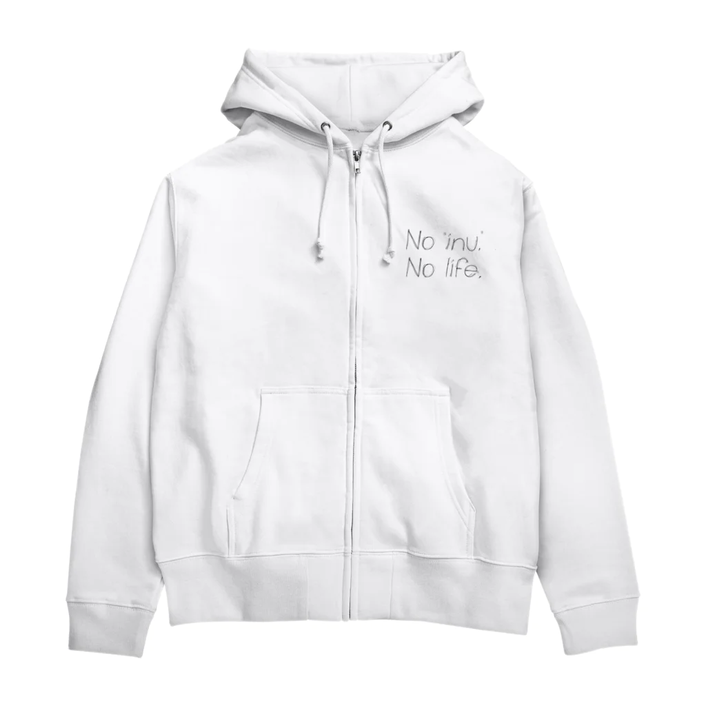 color meのNo "inu." No life. Zip Hoodie