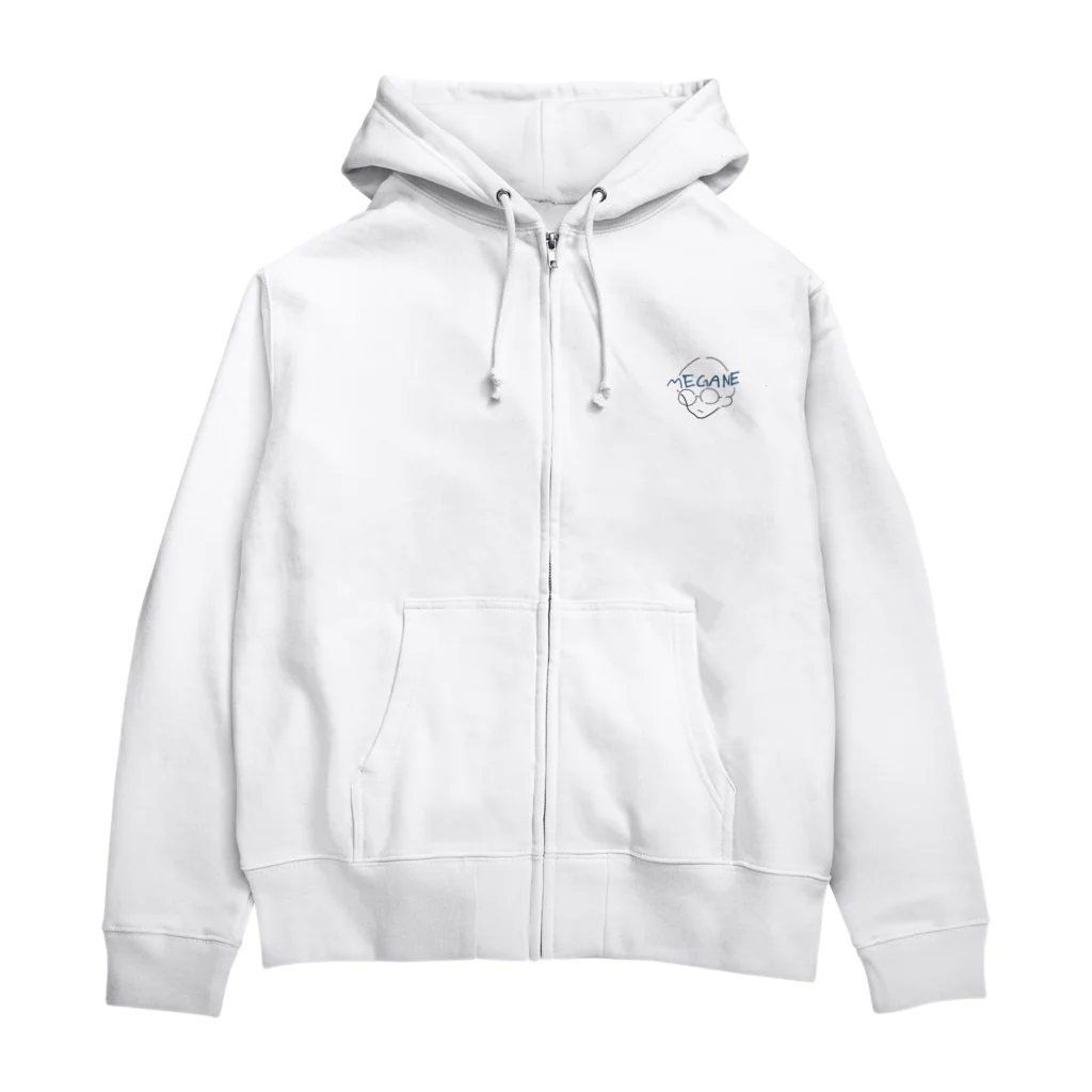 紺色たまごマンのあなたもあの子もメガネの子 Zip Hoodie