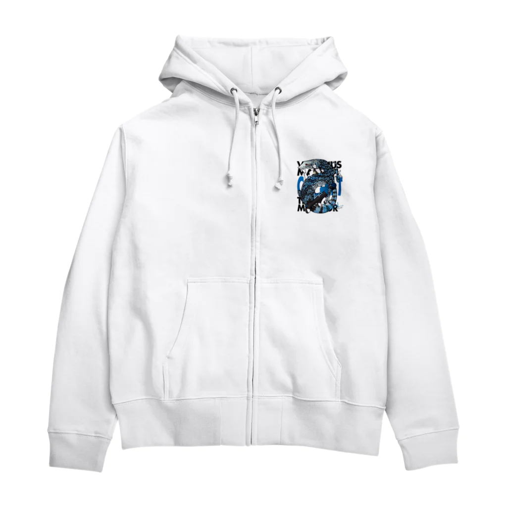 HERP MODA by ヤマモトナオキのRepGirl コバルトツリーモニター Zip Hoodie