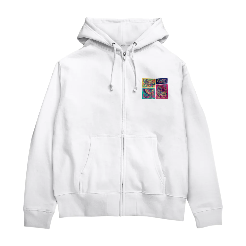 IZANAMI by Akane Yabushitaのメキシコのアレブリヘス（ピンク） Zip Hoodie