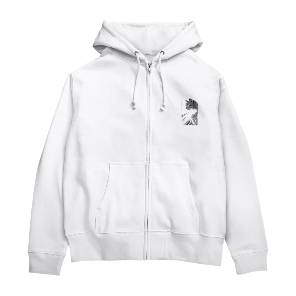 墨時雨まいまいの窓際の猫 Zip Hoodie