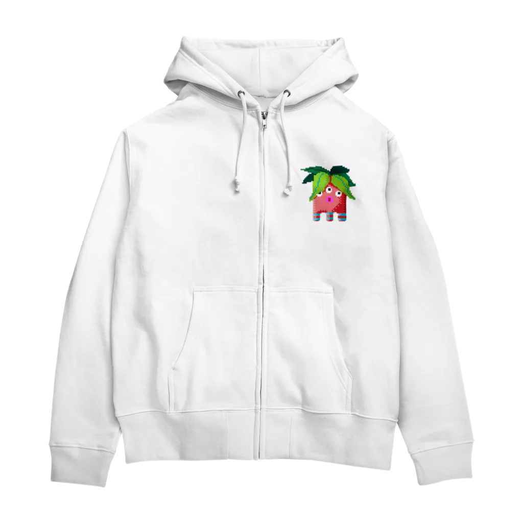 ホッパーくんの葉っぱホッパーくん赤 Zip Hoodie