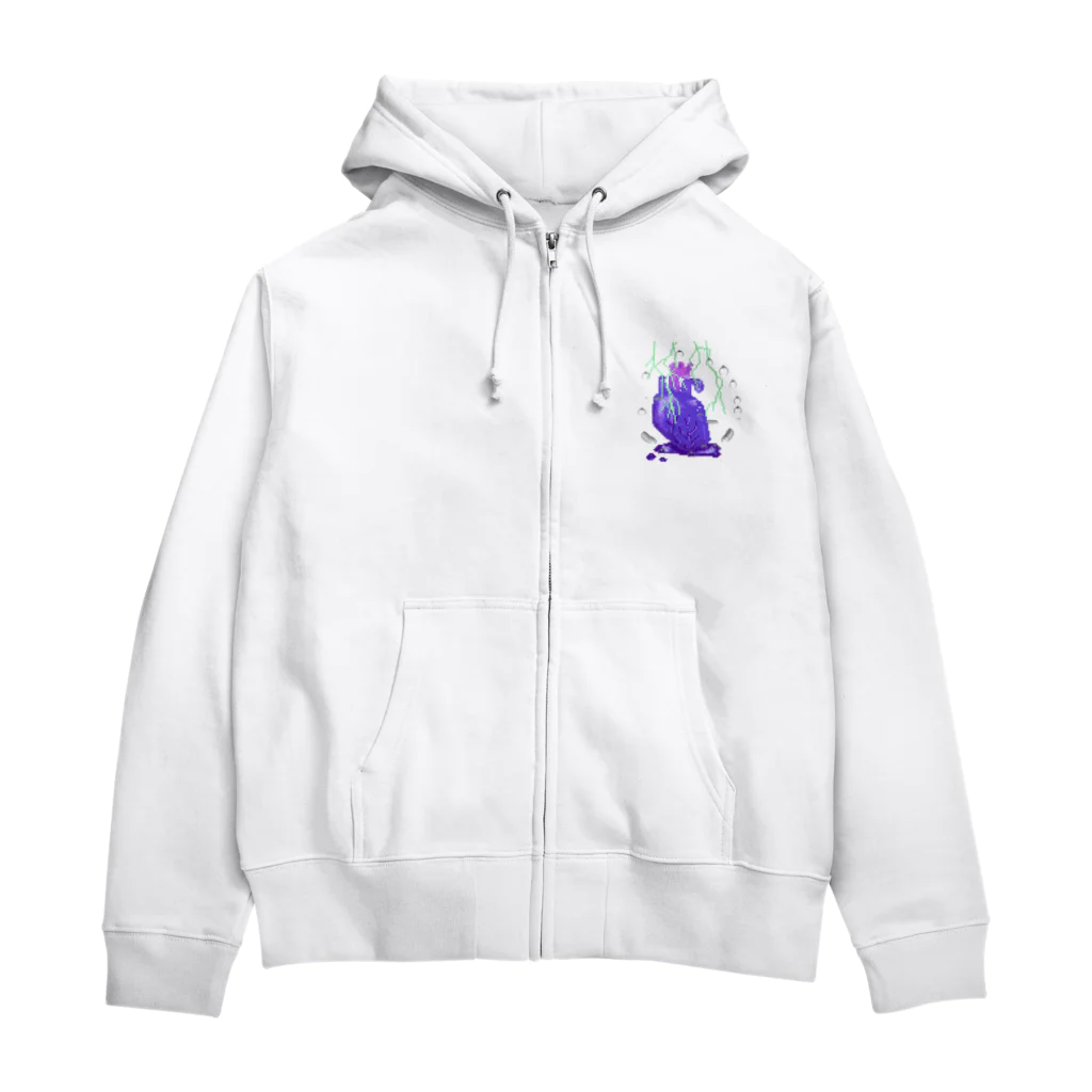 どうにでもちゃんの虚構しょっぷのびりびり感電むらさきしんぞうちゃん Zip Hoodie