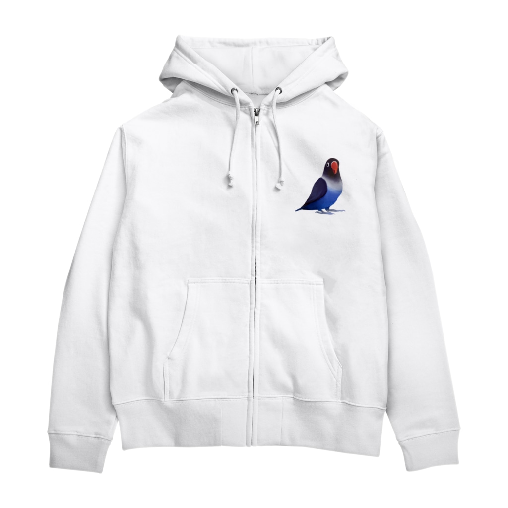まめるりはことりのボタンインコ　おすましコバルトブルー【まめるりはことり】 Zip Hoodie