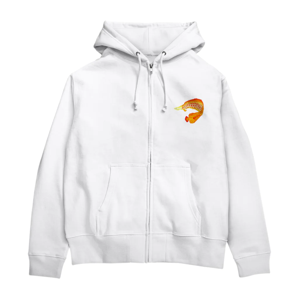 ねむいさかなのお店のピラルク　ドット Zip Hoodie