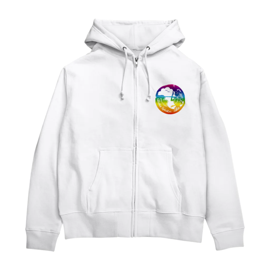 水色プリントのハワイ大好き！カネオヘのラカ  Zip Hoodie