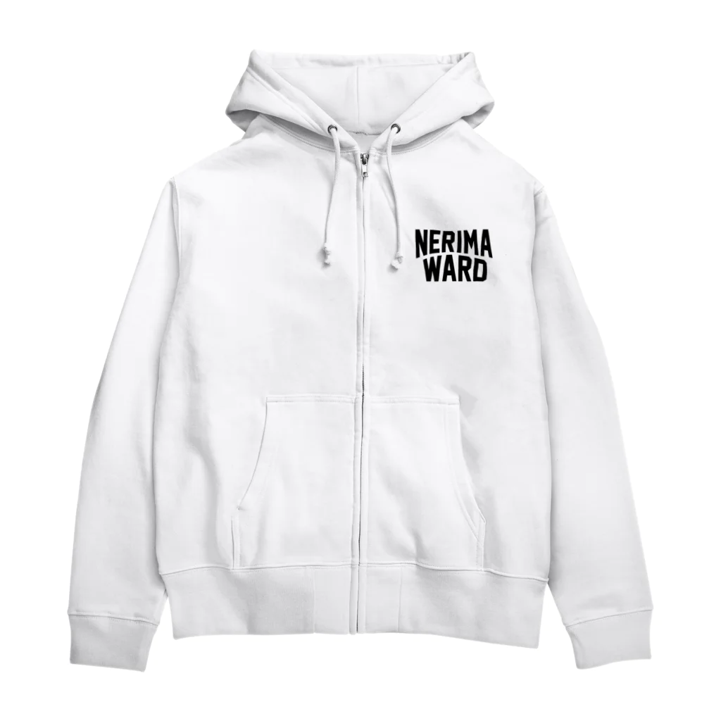 JIMOTO Wear Local Japanの練馬区 NERIMA WARD ロゴブラック ジップパーカー