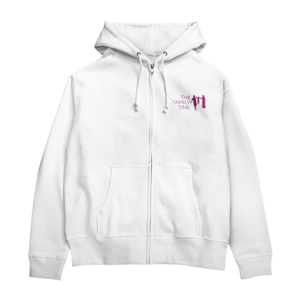 ペアTシャツ屋のシバヤさんの家族の時間(THE FAMILY TIME) ピンク Zip Hoodie