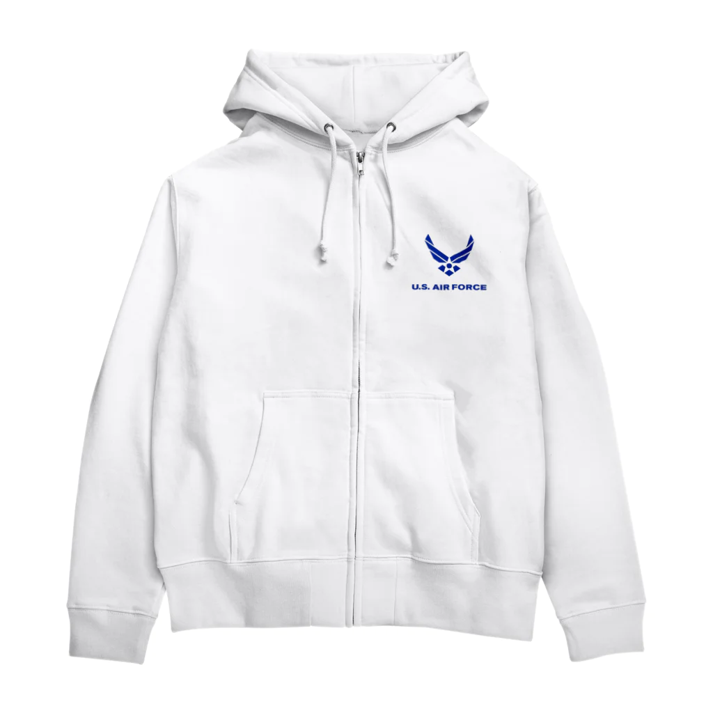 rikunosukeshopのU.S.A.F ロゴ　アイテム Zip Hoodie