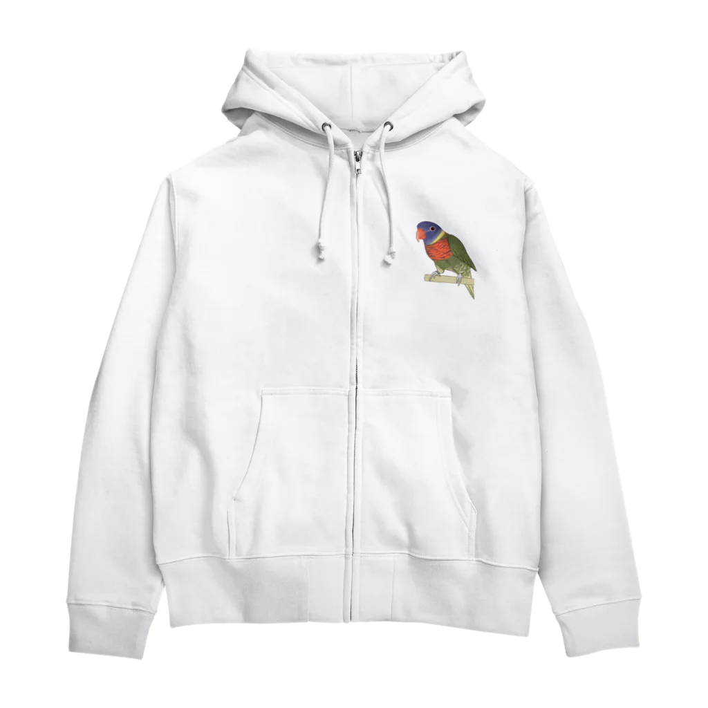 まめるりはことりの色合いが綺麗なゴシキセイガイインコちゃん【まめるりはことり】 Zip Hoodie