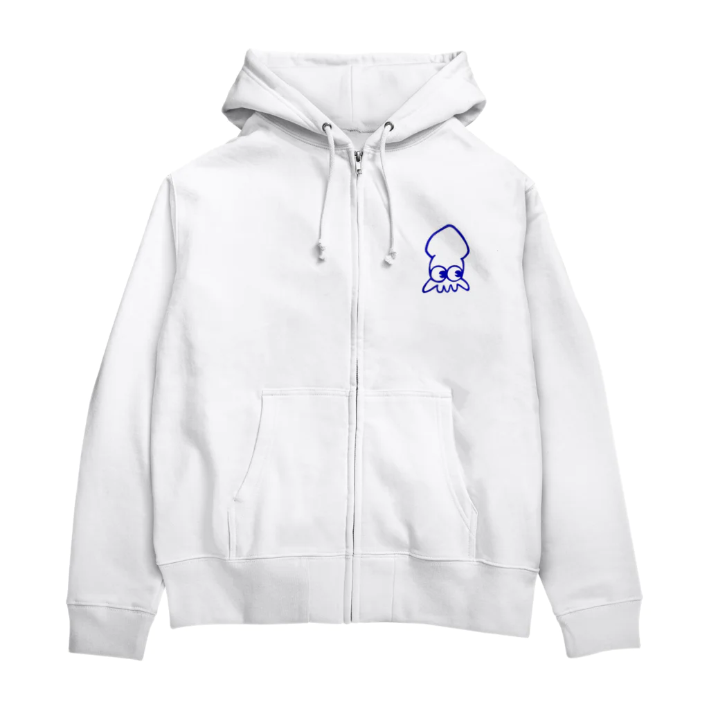 baku-1990のいか(ブルー) Zip Hoodie