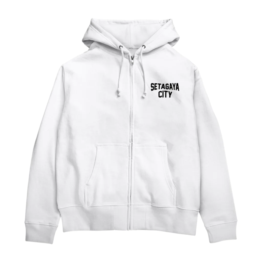 JIMOTO Wear Local Japanの世田谷区 SETAGAYA CITY ロゴブラック Zip Hoodie