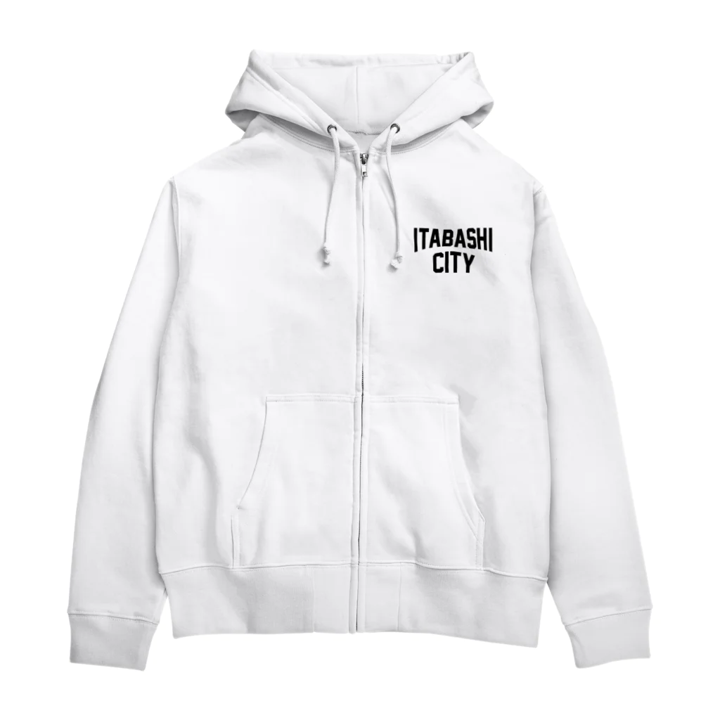 JIMOTOE Wear Local Japanの板橋区 ITABASHI CITY ロゴブラック Zip Hoodie