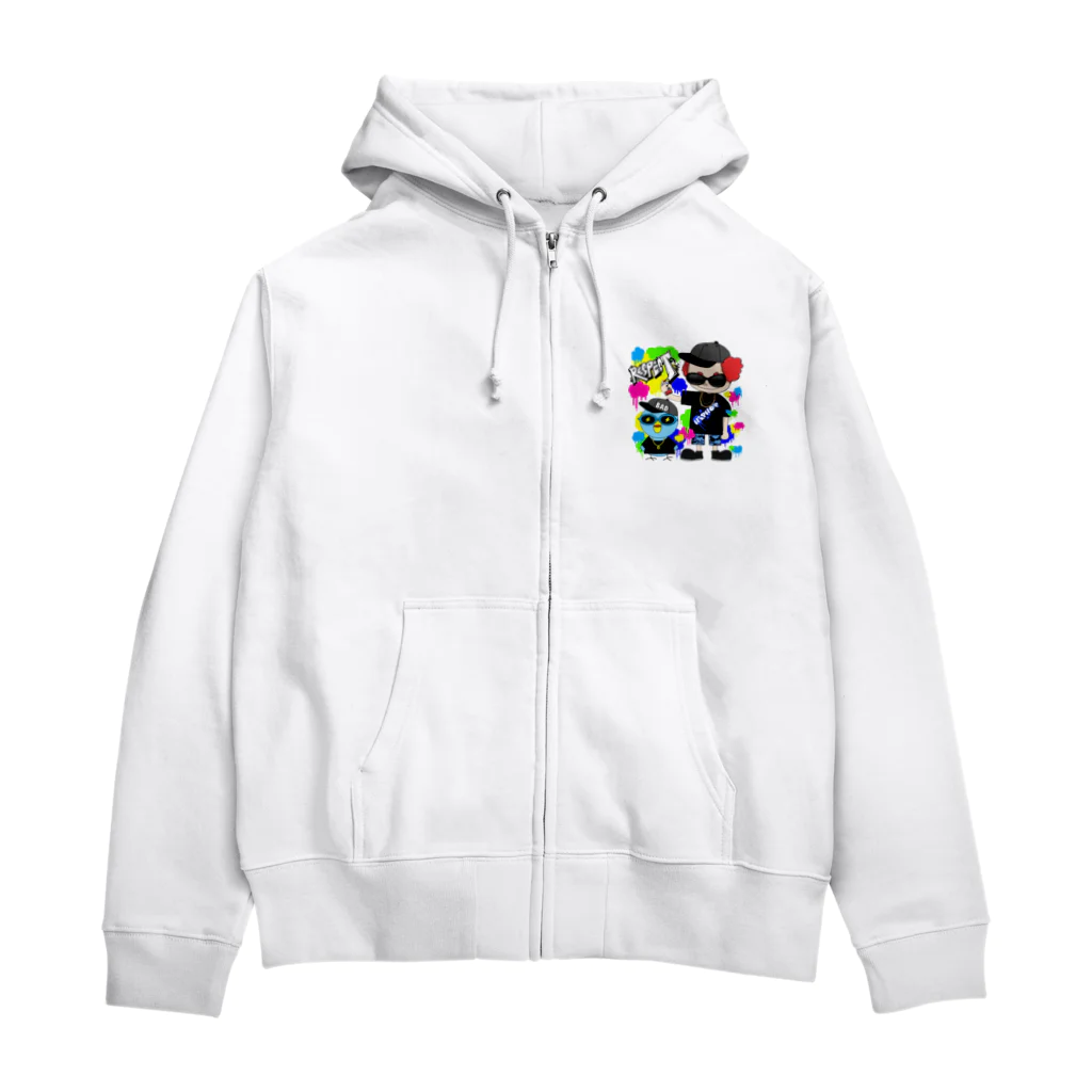 秘密結社(ㆁөㆁ)青い鳥のギャングスタ＆唯我HIPHOP丸シリーズ Zip Hoodie