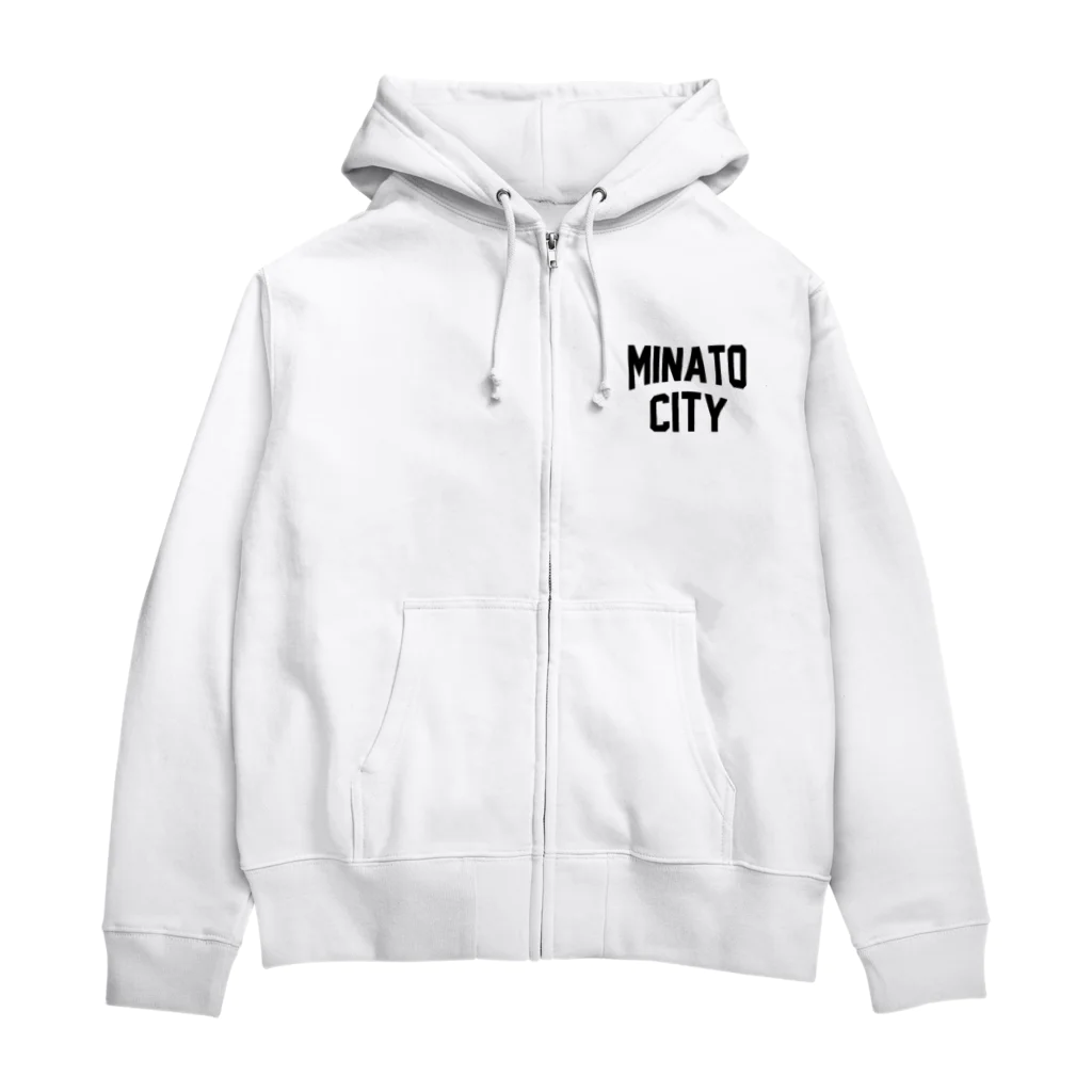 JIMOTO Wear Local Japanの港区 MINATO CITY ロゴブラック ジップパーカー