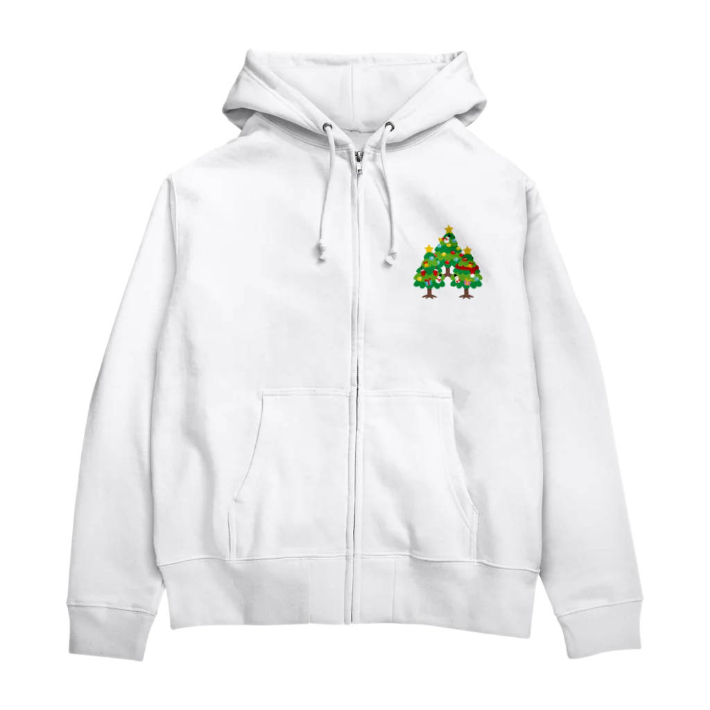 イラスト MONYAAT の森さんのクリスマスA クリスマスツリー Zip Hoodie