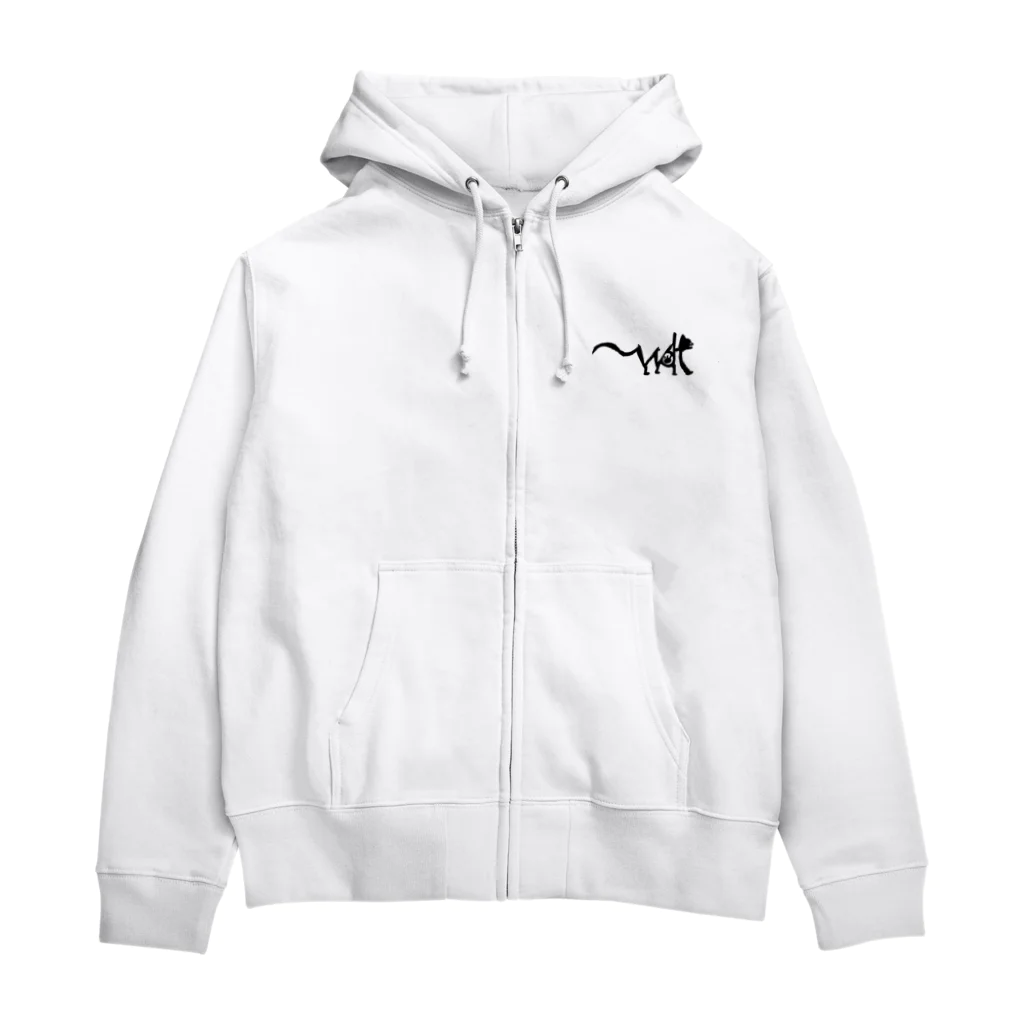 Wolfのワンポイント Zip Hoodie