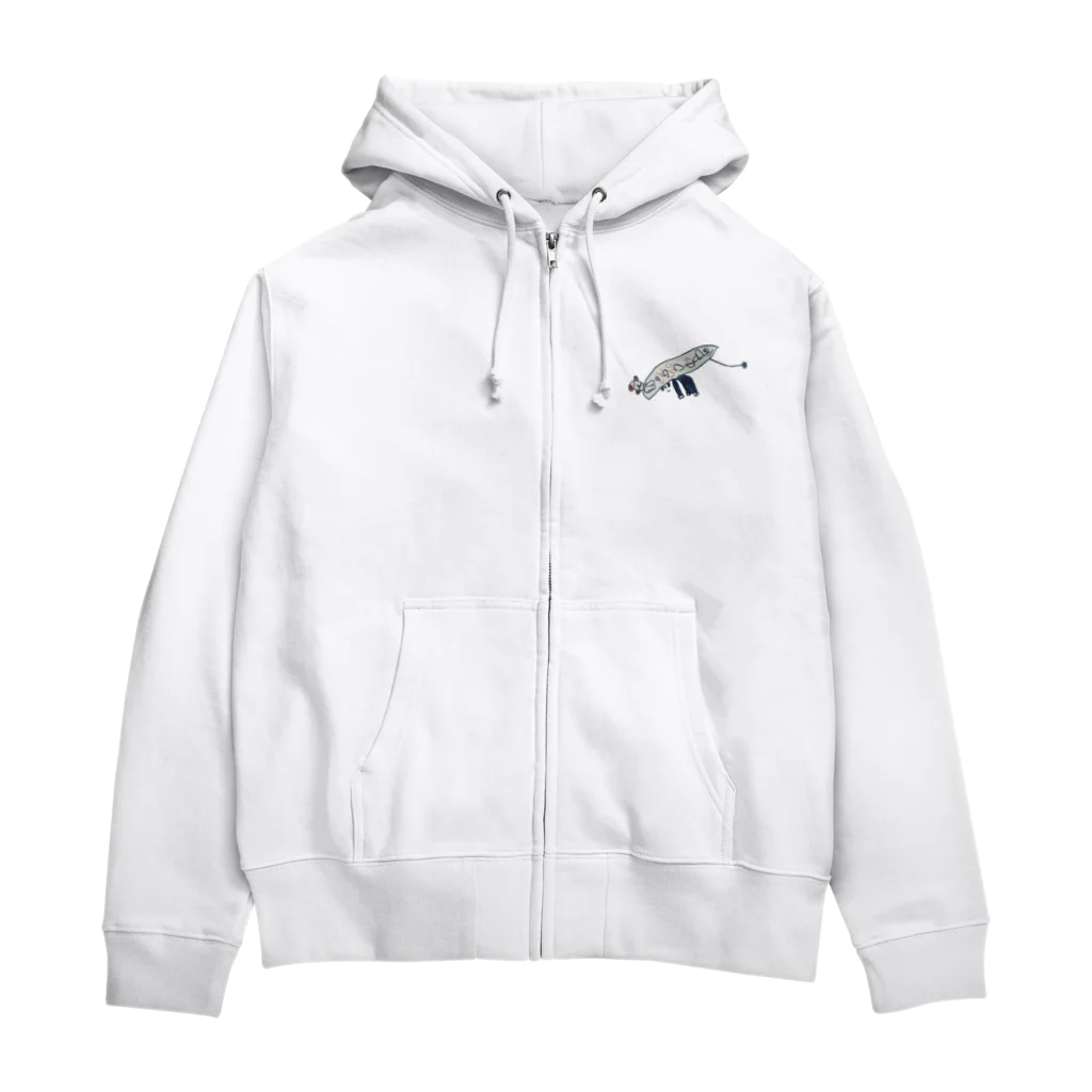 小さな姉妹のお絵かきファッションの2021年の干支 【うし】 Zip Hoodie