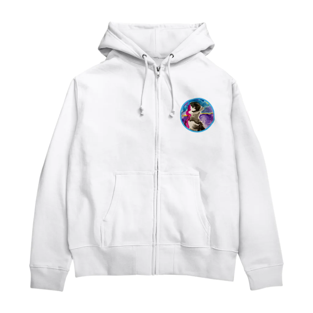 夕暮れざくろの湖上2 Zip Hoodie