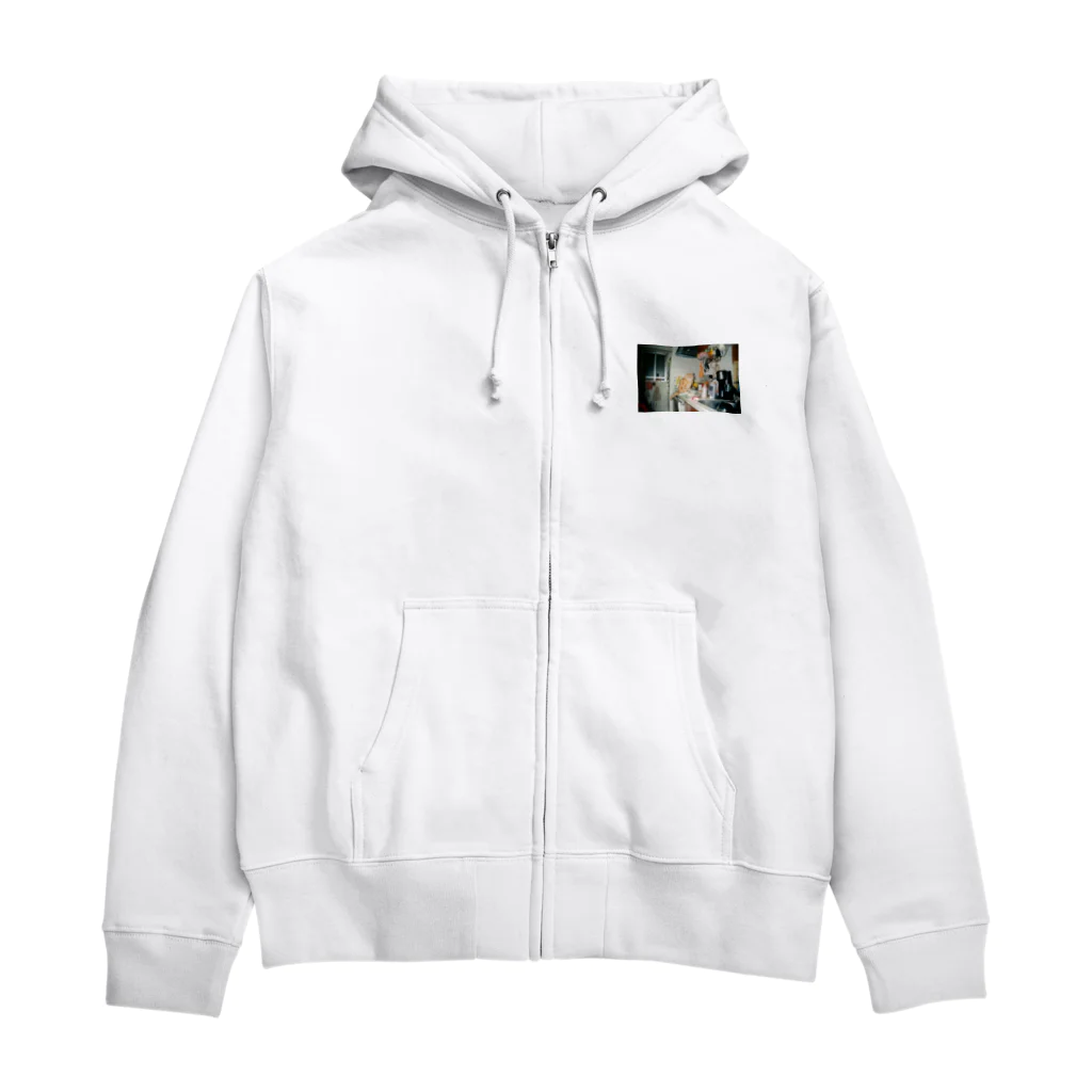 菜花宇海の首を傾げるネコ Zip Hoodie