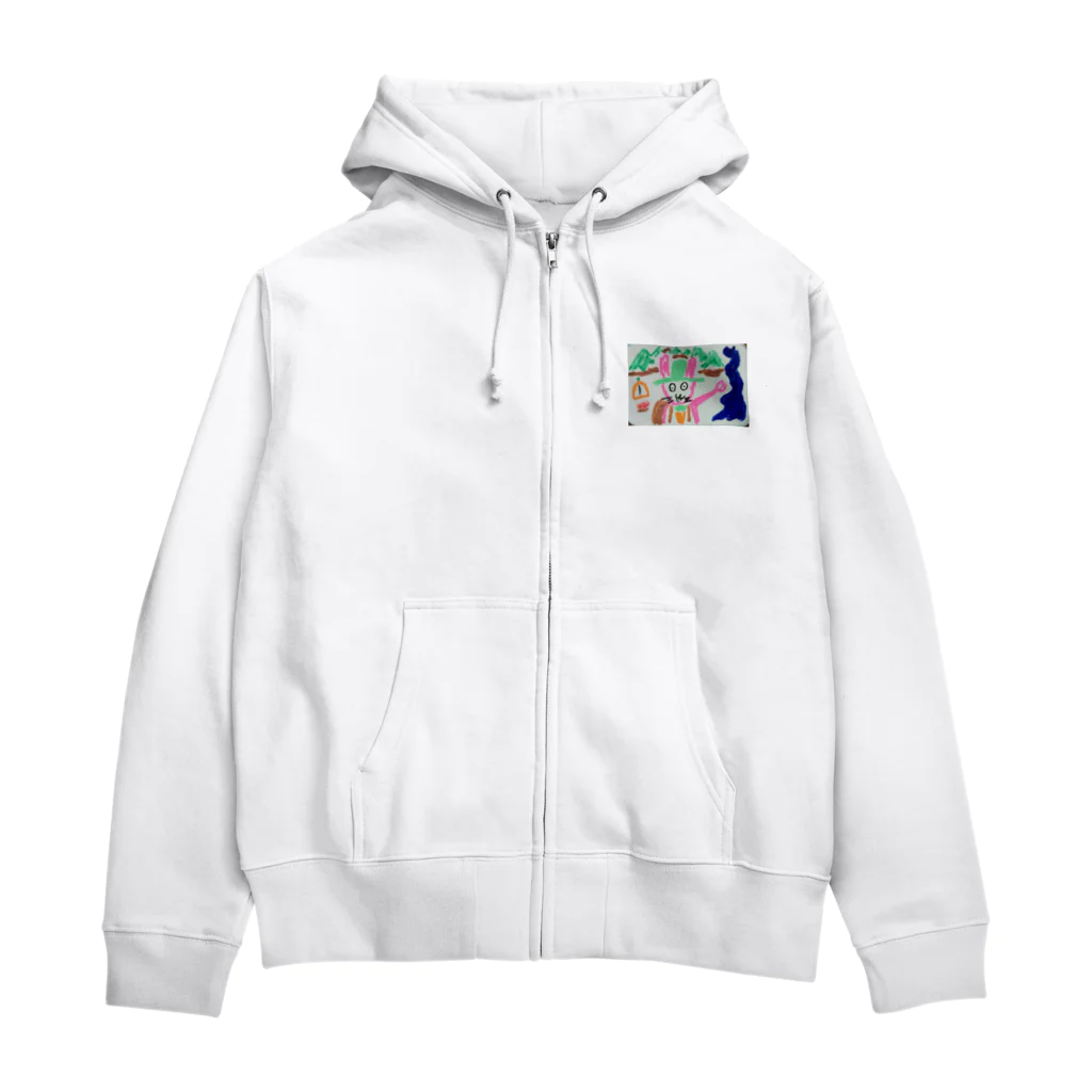 悲しみのウサのウサの冒険ジップパーカー Zip Hoodie