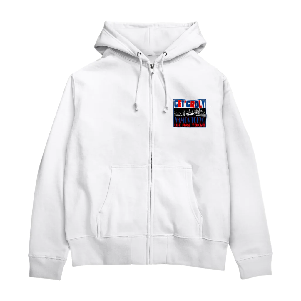 青赤問屋の青赤軍団（前後プリント） Zip Hoodie