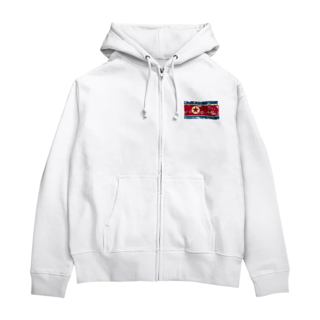 DRIPPEDのGrunge Flag of North K orea-汚れた北朝鮮国旗- Zip Hoodie