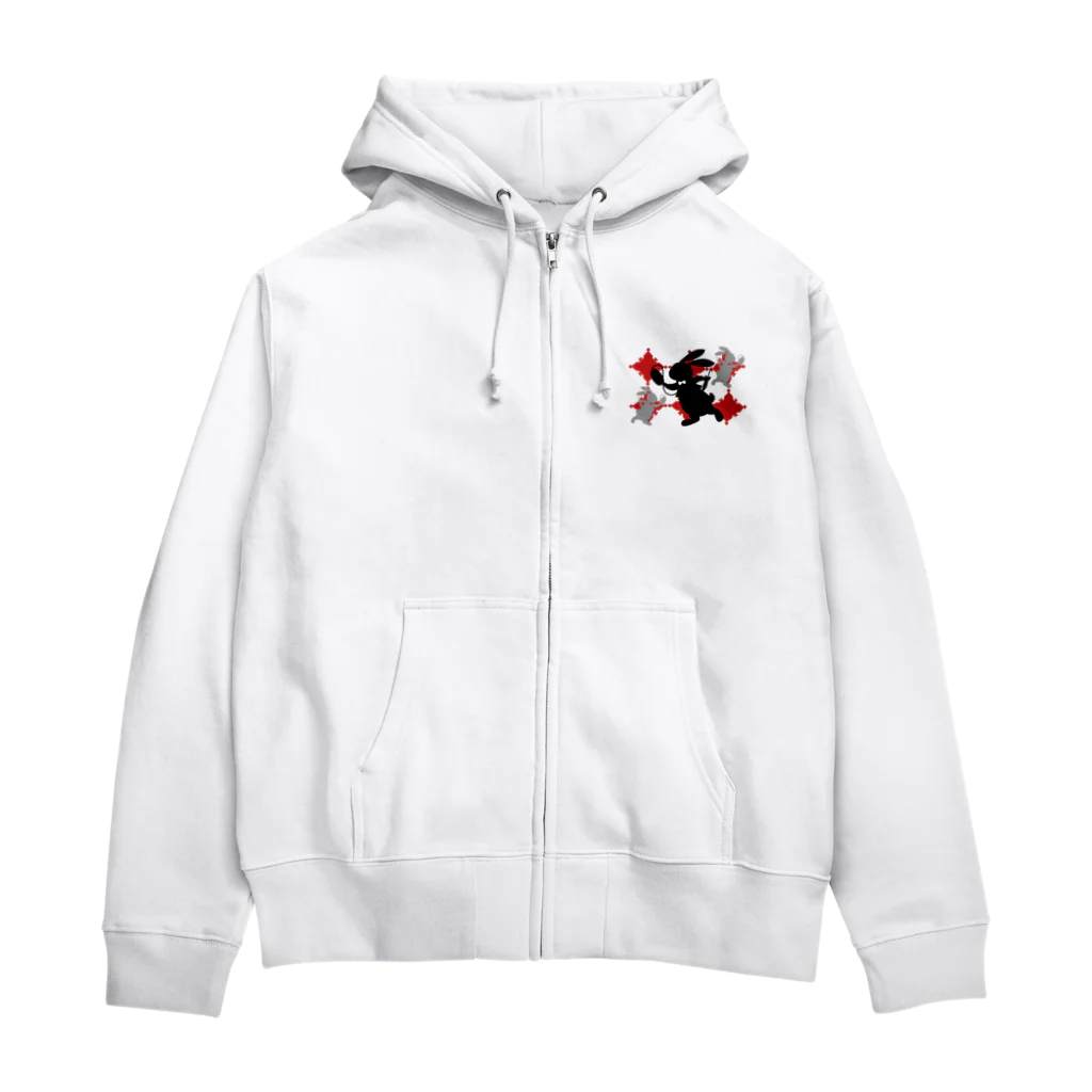 designer758の時計ウサギ　不思議の国のアリス Zip Hoodie