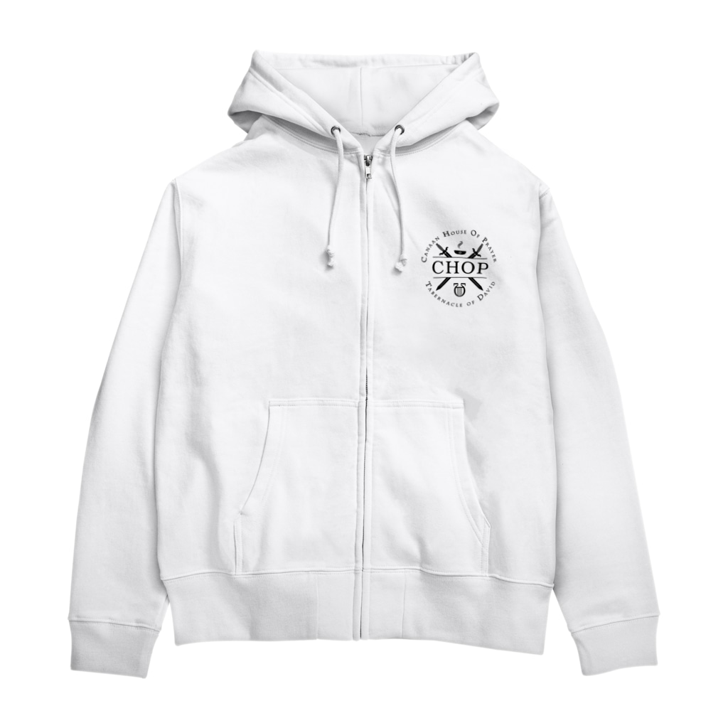 Masahiro FukuiのCHOP ブラックロゴ Zip Hoodie