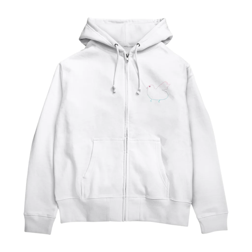 西狗（サイガウ）の虹色鳩さーん( ᐛ ) Zip Hoodie