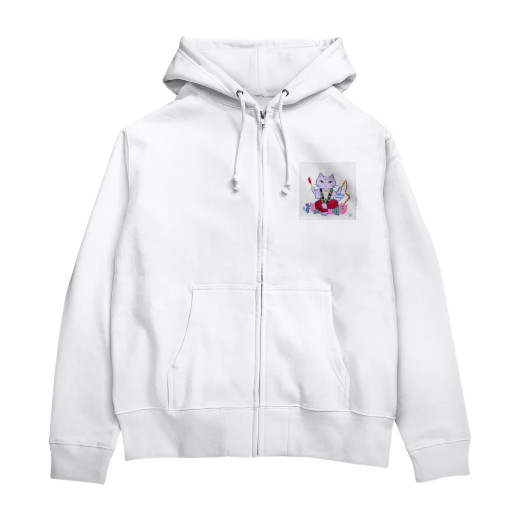 Link∞artの猫神さま Zip Hoodie