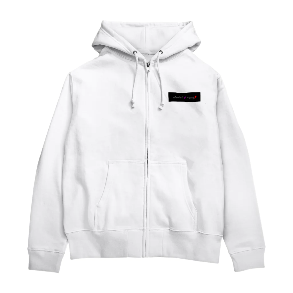 ハートの天然水のalcohol＝drug Zip Hoodie