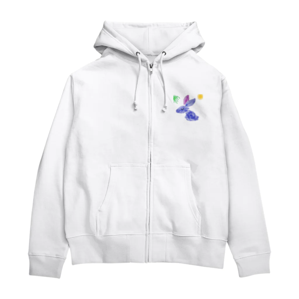 まどろみのあおうさぎ Zip Hoodie