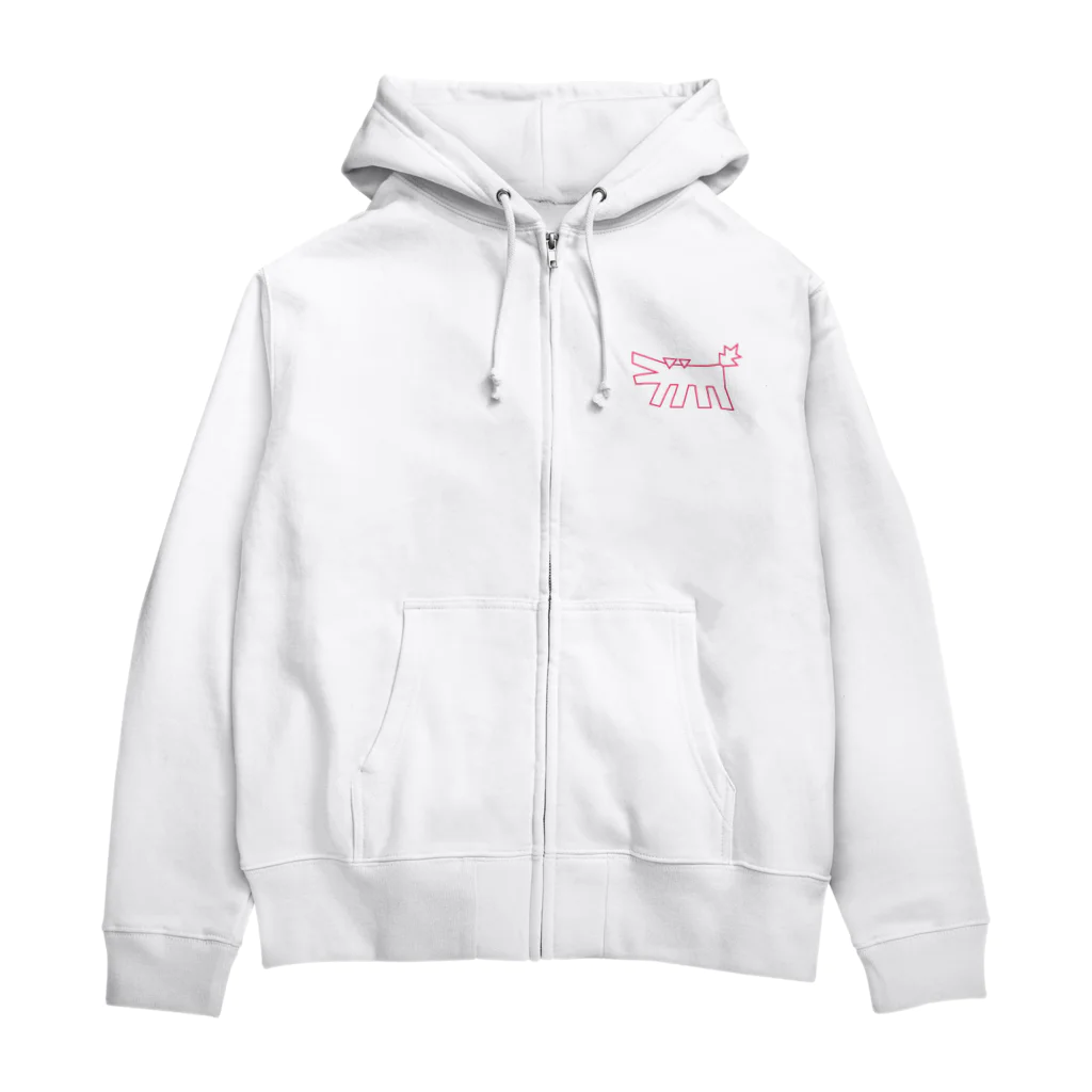 ぺちぺち工房 Pechi Pechi Atelierのキースヘリング風 うちの犬 Zip Hoodie