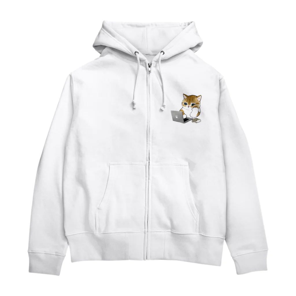 mofusandの在宅勤務にゃん Zip Hoodie