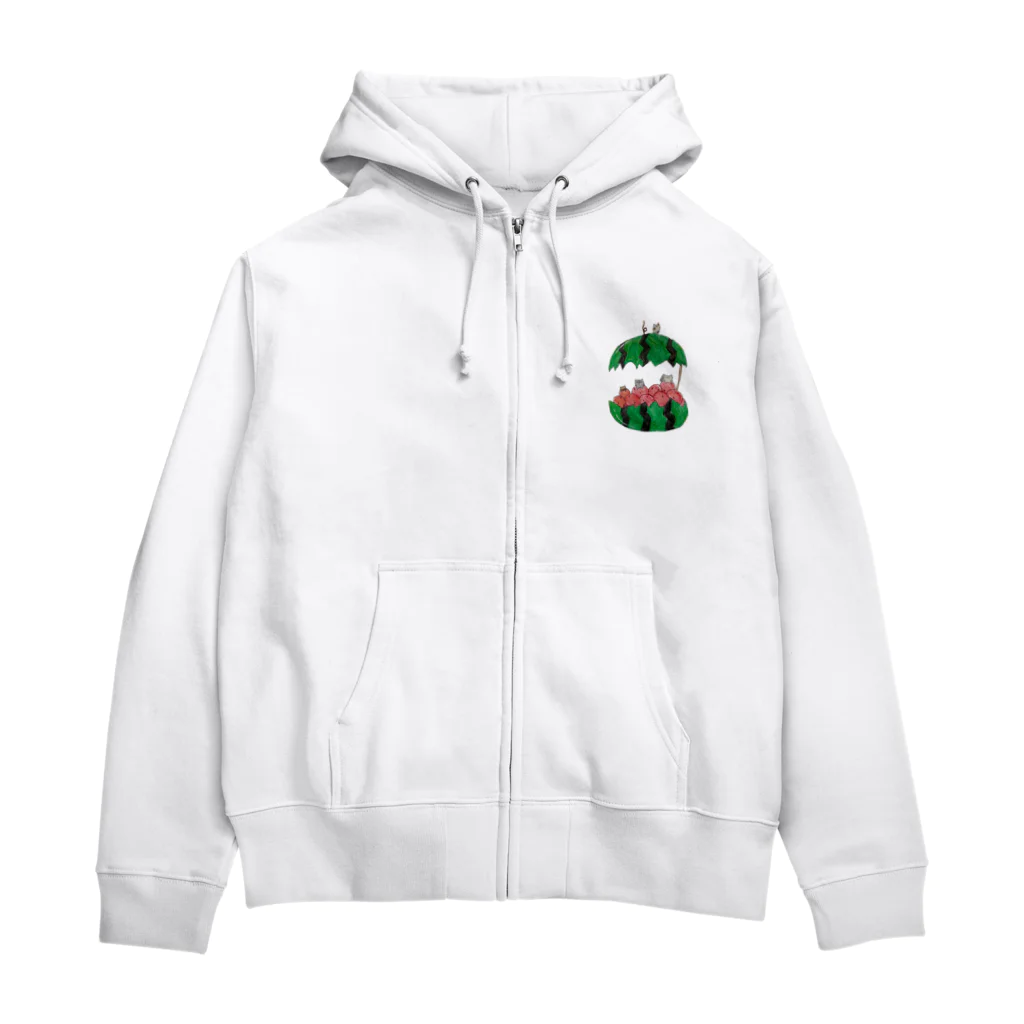 ねこぼうけん隊のねこぼうけん隊スイカポンチ Zip Hoodie