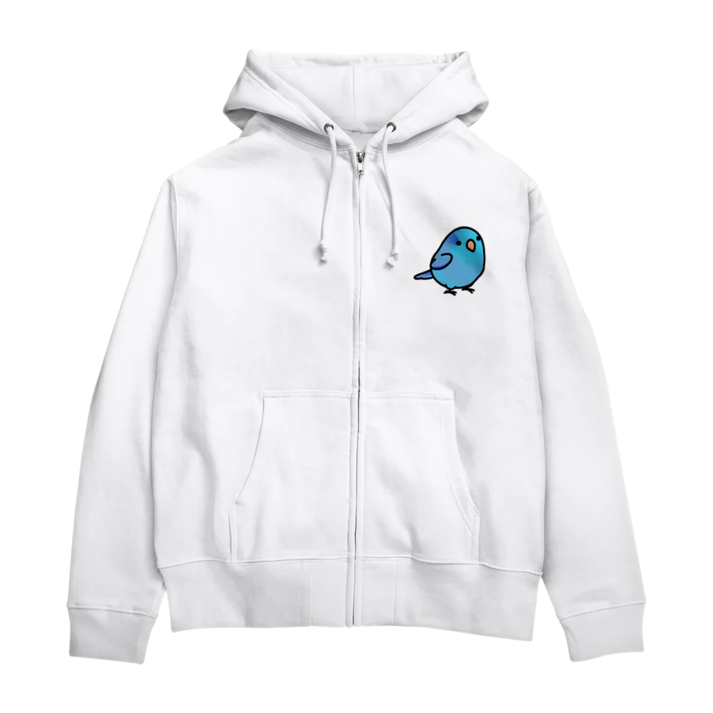 Cody the Lovebirdの両面 Chubby Bird マメルリハ　（表面）　鳥さん大集合　（背面） Zip Hoodie