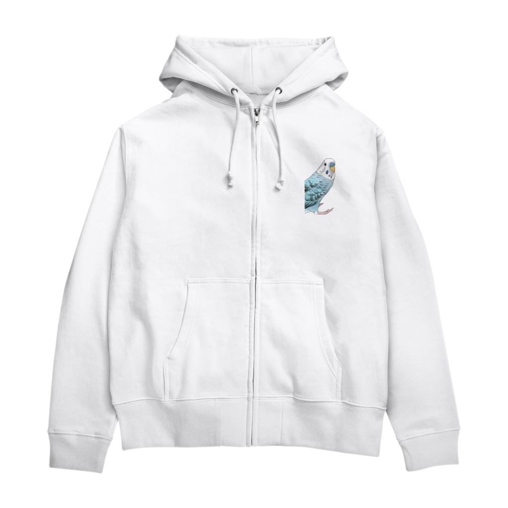まめるりはことりの振りむきセキセイインコちゃん【まめるりはことり】 Zip Hoodie