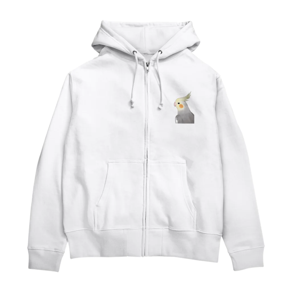 まめるりはことりの見つめるオカメインコちゃん【まめるりはことり】 Zip Hoodie