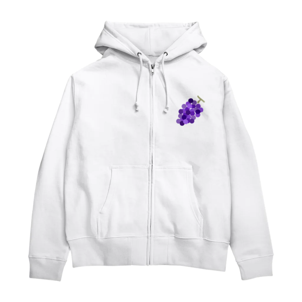 ノノSHOPのぶどうのワンポイント Zip Hoodie