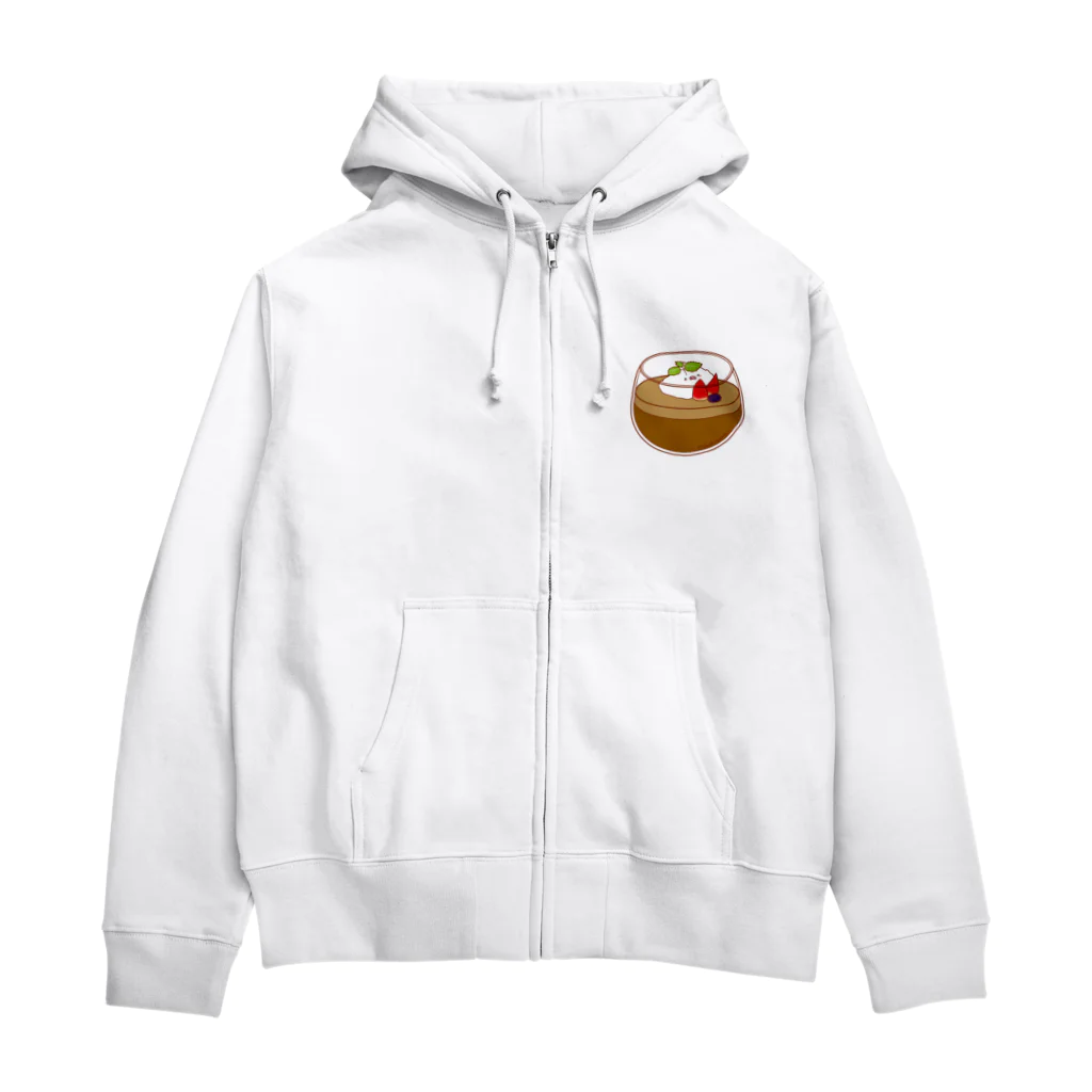 Draw freelyのチョコプリン Zip Hoodie