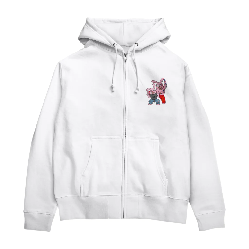 P-M suzuri店のクレイジーラビットブラザーズ Zip Hoodie