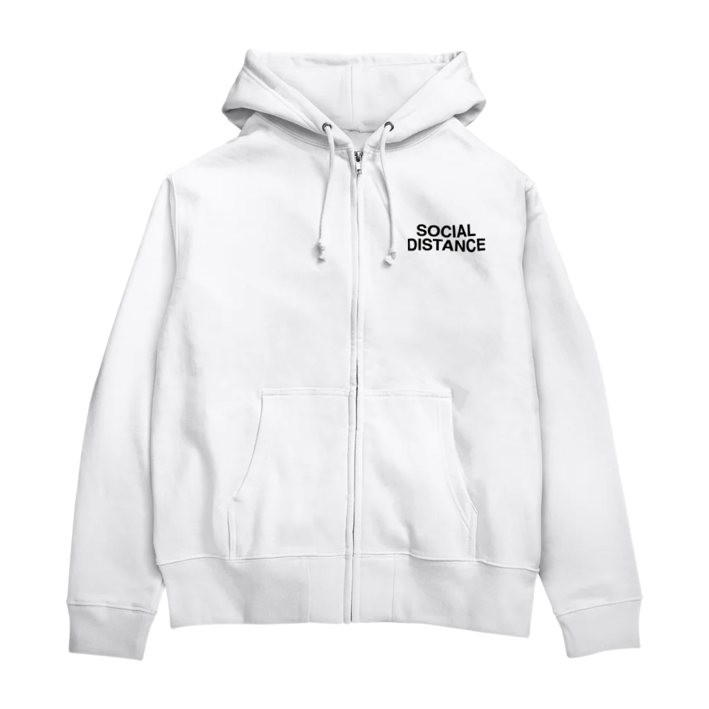 TOKYO LOGOSHOP 東京ロゴショップのSOCIAL DISTANCE-ソーシャルディスタンス- Zip Hoodie