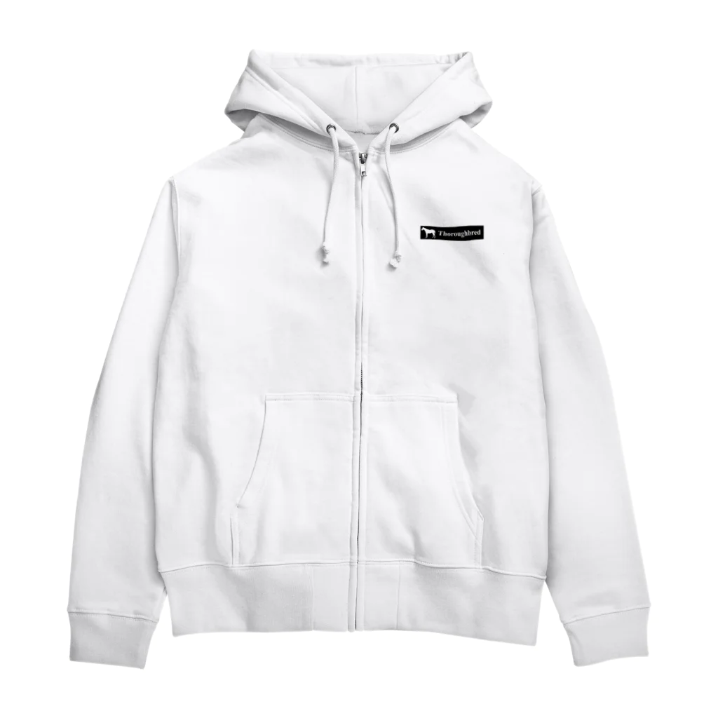 はずれ馬券屋の文字ネタ 515 サラブレッドステッカー 黒 Zip Hoodie