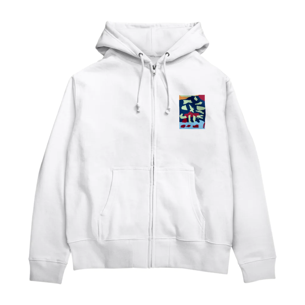 Hummingbirdの恐竜の世界の夜 Zip Hoodie