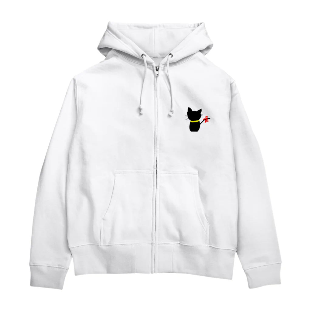 HOLIC の黒猫後ろ姿 Zip Hoodie