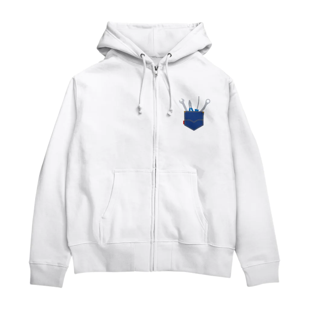 kimchinの ポケットに入った工具 Zip Hoodie